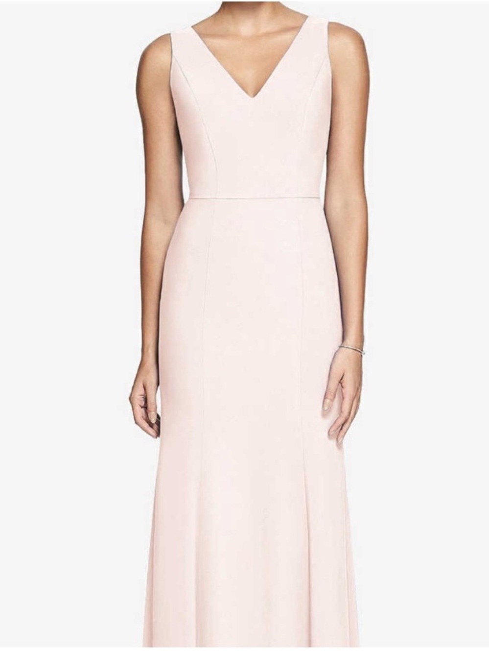 Bella Bridesmaids Sleeveless V-Neck Maxi Dress in Soft Pink